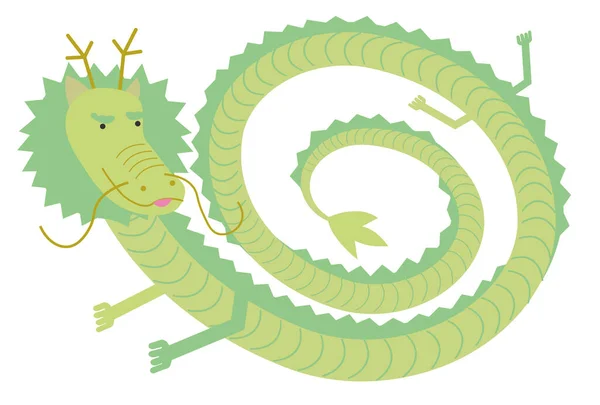 Dragon New Year Card Chińska Ikona Zodiaku — Wektor stockowy