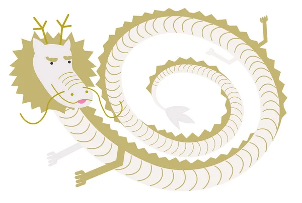 Dragon Tarjeta Año Nuevo Zodíaco Chino Icono — Vector de stock