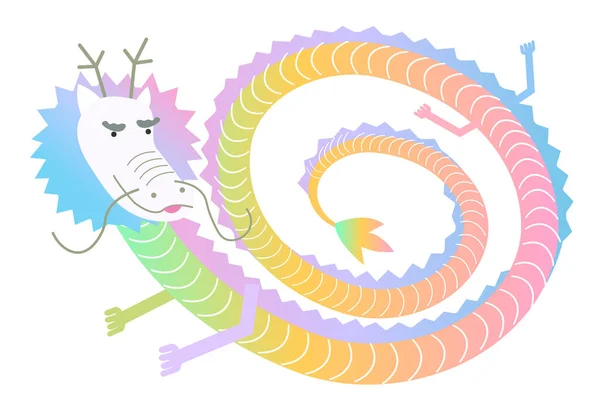 Dragon Κάρτα Του Νέου Έτους Κινεζική Zodiac Εικονίδιο — Διανυσματικό Αρχείο