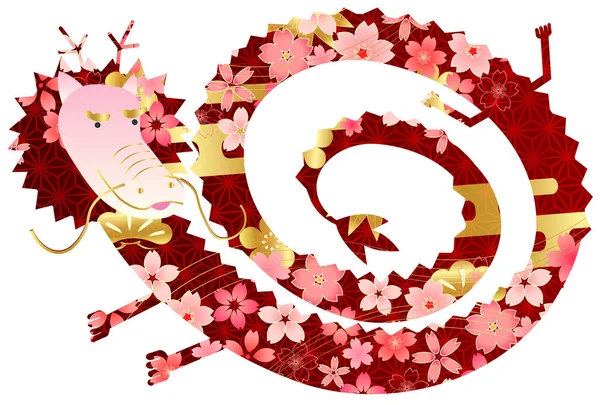 Dragon New Year Card Chinese Zodiac Icon — Stock Vector