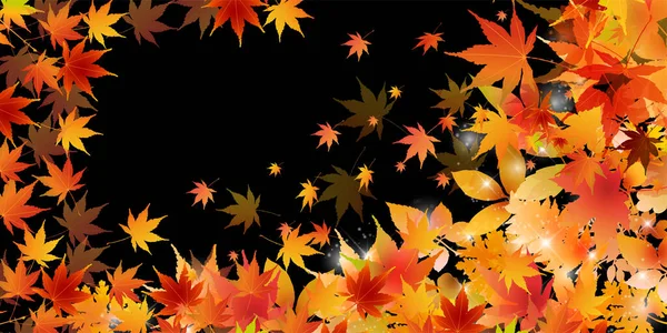 Folhas Outono Árvore Bordo Outono Fundo —  Vetores de Stock