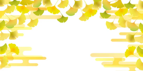 Autumn Leaves Ginkgo Autumn Background — Stock Vector