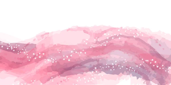 Aquarell Rosa Frühling Japanisches Muster Hintergrund — Stockvektor