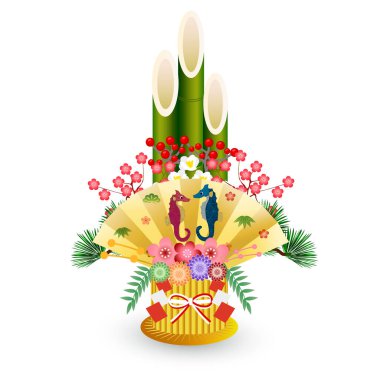 Ejderha Yeni Yıl Kartı Kadomatsu Simgesi