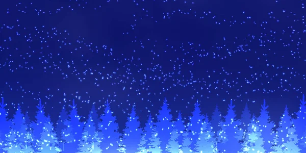 Schnee Weihnachten Winter Himmel Hintergrund — Stockvektor