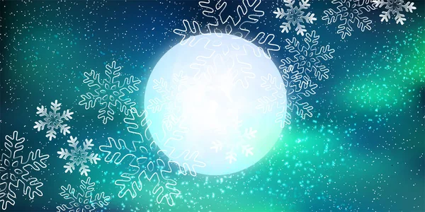 Snö Jul Vinter Himmel Bakgrund — Stock vektor