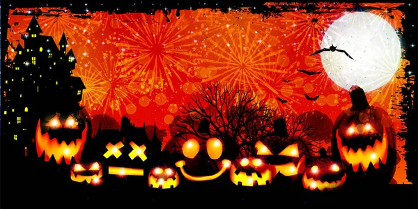 Halloween Calabaza Fantasma Otoño Fondo — Archivo Imágenes Vectoriales