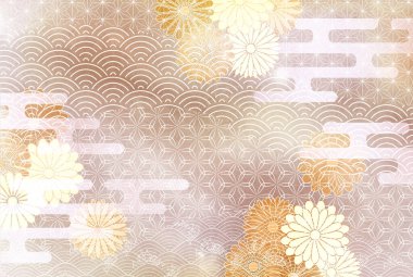 Kasımpatı Japon Şablonu Nişan Arkaplanı