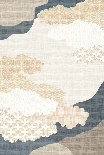 Японский Образец Nengajo Pattern Background — стоковый вектор