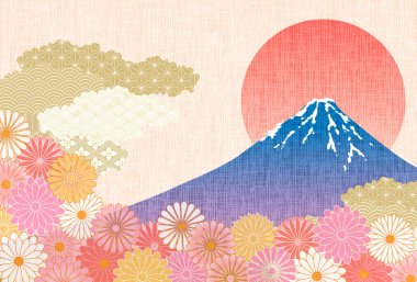 Fuji Yeni Yıl Kartı Gündoğumu Arkaplanı