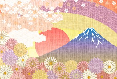 Fuji Yeni Yıl Kartı Gündoğumu Arkaplanı