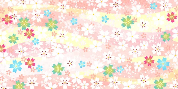 Fleurs Cerisier Fond Printemps Carte Nouvel — Image vectorielle