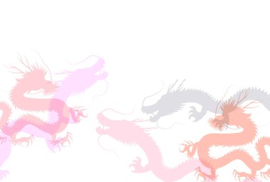 ejderha Yeni Yıl kartı Çin Zodyak Arkaplanı