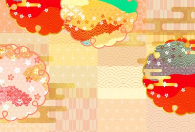 Kiraz Çiçekleri Japon Şablonu Gece Arkaplanı