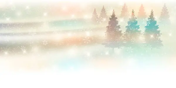 Jul Snö Vinter Landskap Bakgrund — Stock vektor