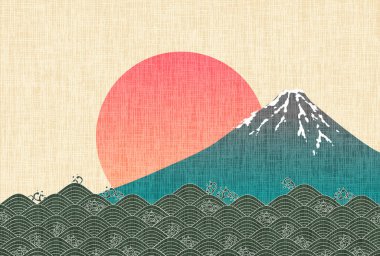 Fuji Yeni Yıl Kartı Gündoğumu Arkaplanı