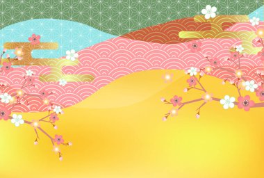 Japon Desenli Nişan Arkaplanı