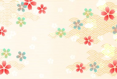 Kiraz Çiçekleri Japon Şablonu Gece Arkaplanı