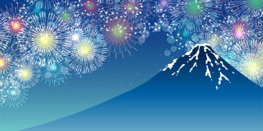Fuji Yeni Yıl Havai fişek Arkaplanı