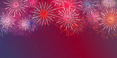 Havai fişek yeni yıl gece gökyüzü arka plan