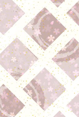 Kiraz Çiçekleri Japon Şablonu Gece Arkaplanı