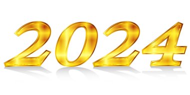 2024 Yeni Yıl Kart Altın Simgesi