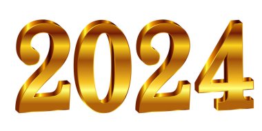 2024 Yeni Yıl Kart Altın Simgesi