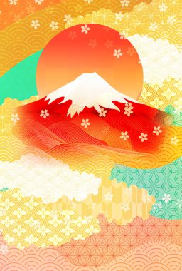 Fuji Gündoğumu Nhojo Japon Model Arkaplanı