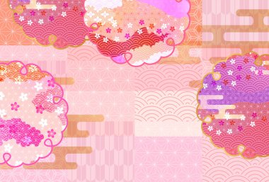 Kiraz çiçekleri bahar Japon desenli arka plan