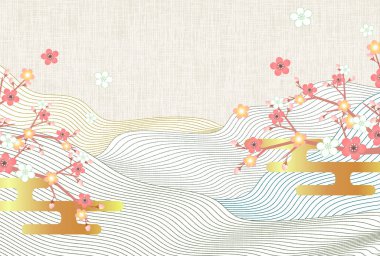 Japon Desenli Nişan Arkaplanı