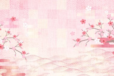 Ume Japanese Pattern Nengajo Background clipart