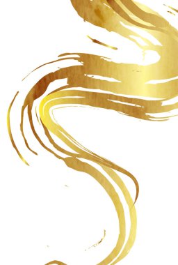 Altın Japon Desenli Fırça Arkaplanı