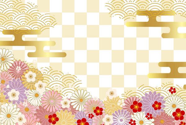 Setsubun Girls "Festival Spring Japanese Pattern Background