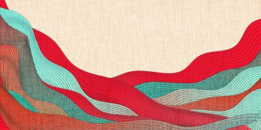 Nami Japon Desenli Renkli Arkaplan