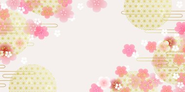 Japon Desenli Ume Japon Bebek Festivali Arkaplanı