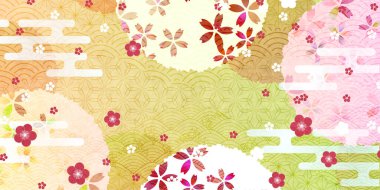 Japon Desenli Ume Japon Bebek Festivali Arkaplanı