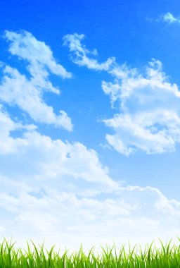 Gökyüzü bulutlu çayır manzarası arka planı