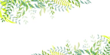 Taze yeşil yaprakları manzara arka plan