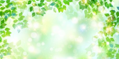 Taze yeşil yaprakları manzara arka plan