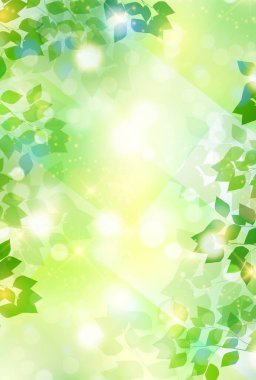 Taze yeşil yaprakları manzara arka plan