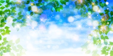 Taze yeşil yaprakları manzara arka plan