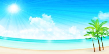 Deniz Yazı Palm Manzarası Arkaplanı