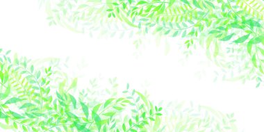 Taze yeşil yaprakları manzara arka plan