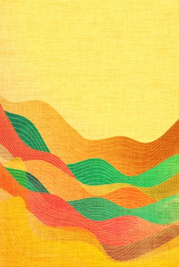 Renkli Japon Desenli Dalga Arkaplanı