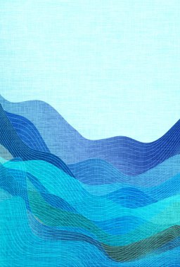 Mavi Japon Desen Dalga Arkaplanı