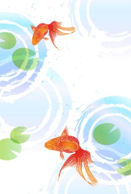 Japon Balığı Yaz Şablonu Arkaplanı