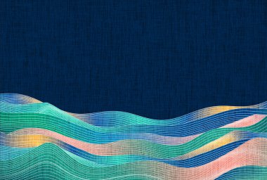 Mavi Japon Desen Dalga Arkaplanı