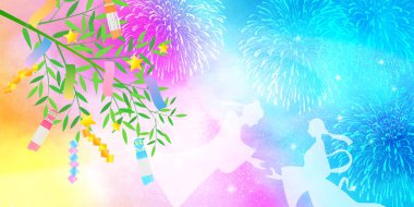 Tanabata Samanyolu yaz arkaplanı