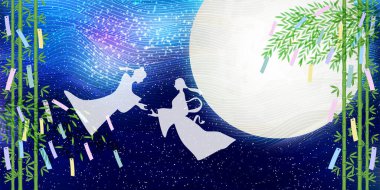 Tanabata Samanyolu yaz arkaplanı