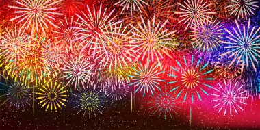 Havai fişekler yaz festivali arka planı